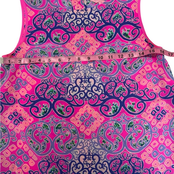 Lilly Pulitzer Womens 100% Silk Button Back Blouse Colorful  Pink Size X-Small - Picture 8 of 8